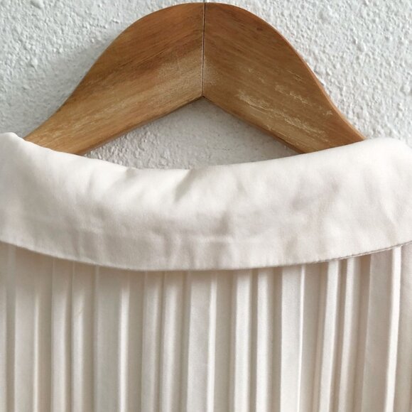 NWT COMMENSE Oversized Cream Plisse Button Up Shirt Size XS - Picture 5 of 10